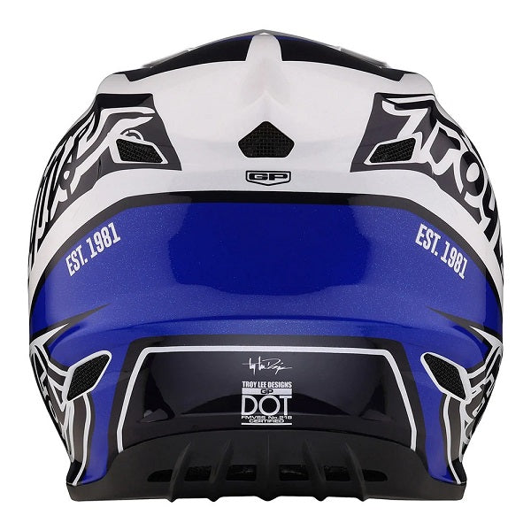 Casque GP Slice Junior Troy Lee  Designs Bleu/Blanc Derrière