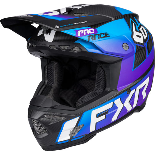 Casque 6D ART-3Y Junior FXR bleu et mauve, de 3/4