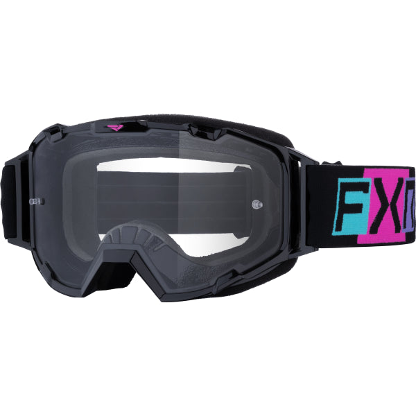 Lunette de Motocross Prime FXR noir et rose