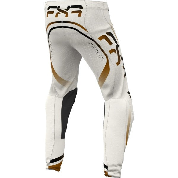 Pantalon de Motocross Ventilé Vapor FXR Blanc/Or côté arrière