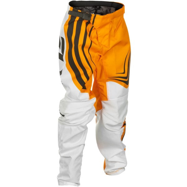 Pantalon de Motocross F-16 Junior Blanc/Jaune de face