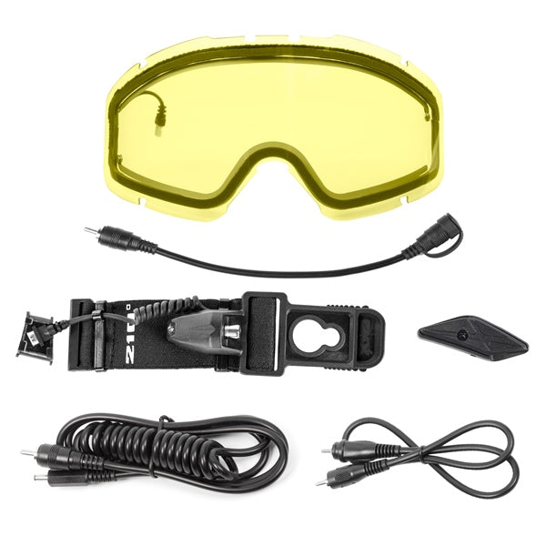 Lentille de lunettes 210° électrique et accessoires jaune