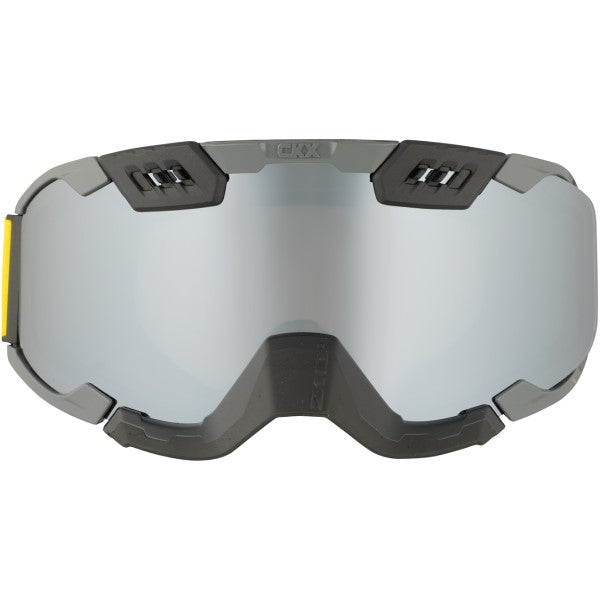 Lunettes de Motoneige 210° Isolée pour Sentier Gris/Jaune Miroir de face