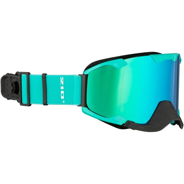 Lunettes de Motoneige 210° Isolée pour Sentier Turquoise Miroir de gauche