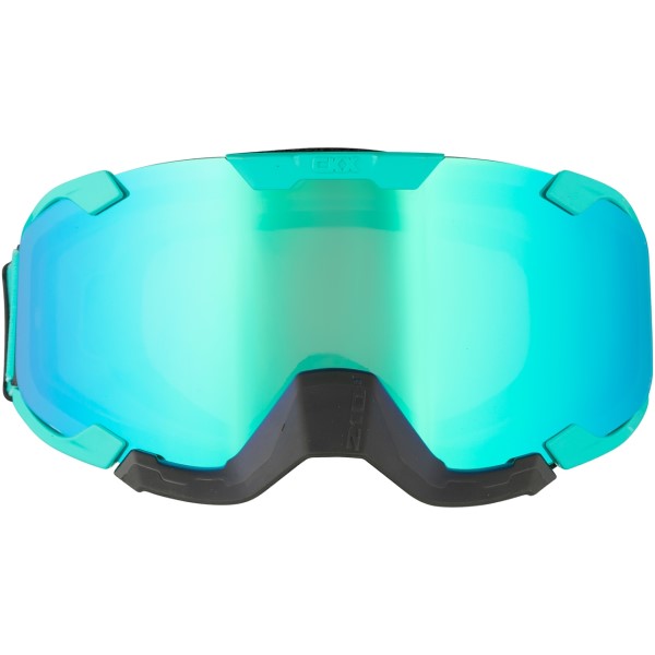 Lunettes de Motoneige 210° Isolée pour Sentier Turquoise Miroir incliné de face