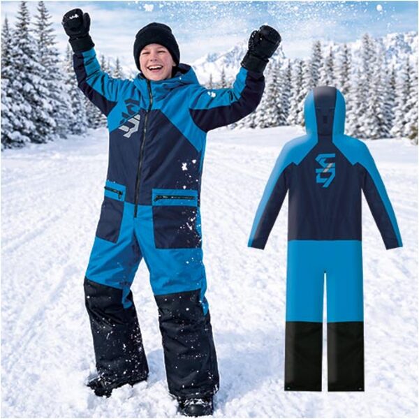 Ensemble de Motoneige Blast Floataid Junior/Choko/Bleu, de face
