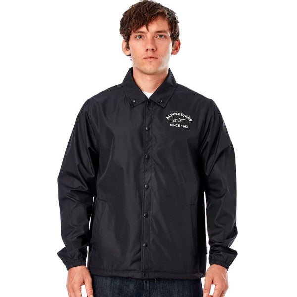 Manteau Garage Coach Alpinestars noir, de face