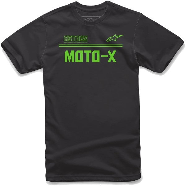 T-Shirt Astars Moto-X Noir/Vert de face