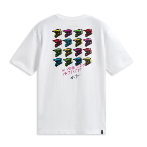 T-Shirt CSF Pop Helmet Alpinestars Blanc, arrière