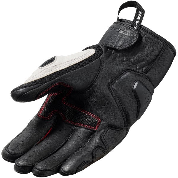 Gants de Moto Ventilé Dirt 4 Noir/Rouge de l'intérieur