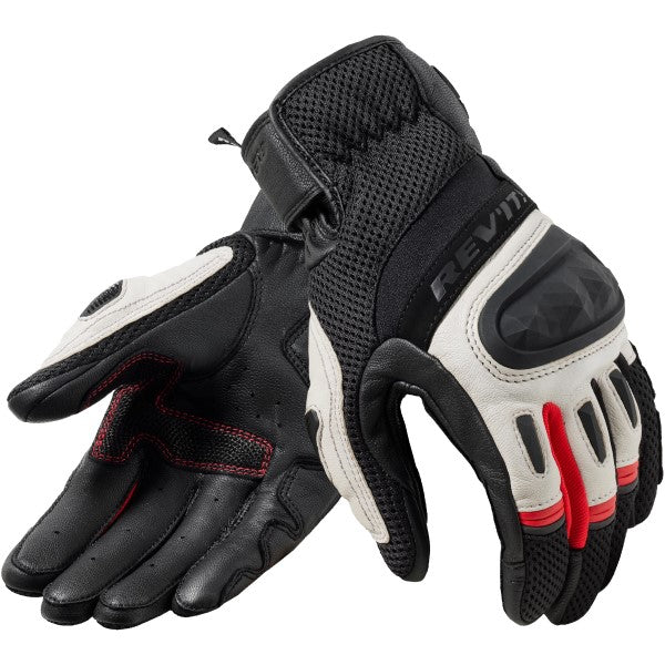 Gants de Moto Ventilé Dirt 4 Noir/Rouge de l'extérieur