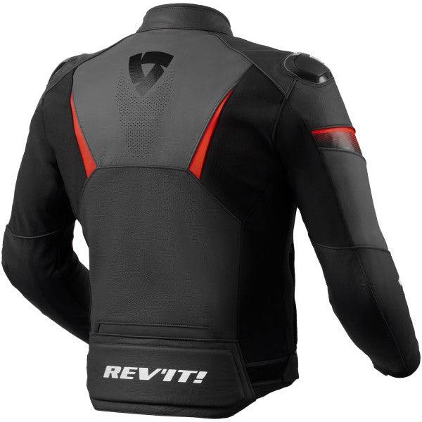 Manteau de Moto Argon 2 Noir/Rouge côté arrière