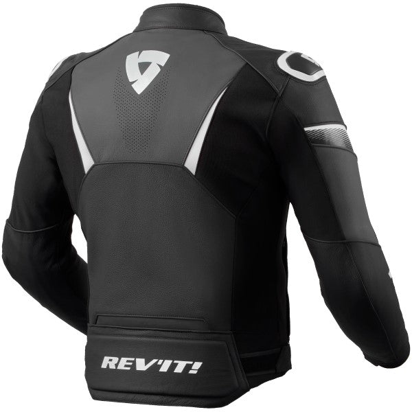 Manteau de Moto Argon 2 Noir/Blanc côté arrière