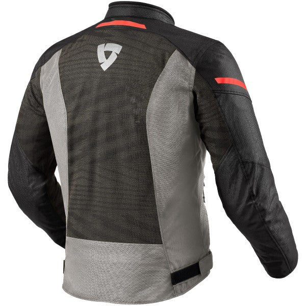 Manteau de Moto Torque 2 H2O Noir/Gris/Rouge côté arrière