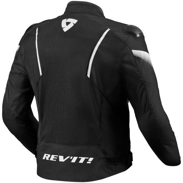 Manteau de Moto Control Air H2O Noir/Blanc côté arrière