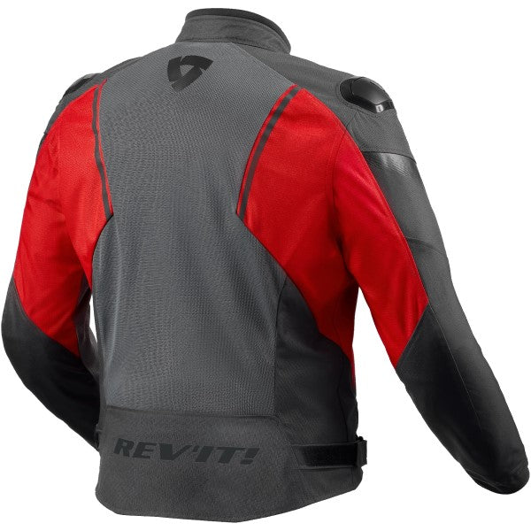 Manteau de Moto Control Air H2O Gris/Rouge côté arrière