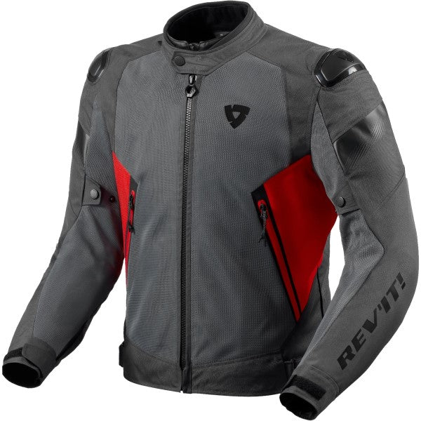 Manteau de Moto Control Air H2O Gris/Rouge côté avant