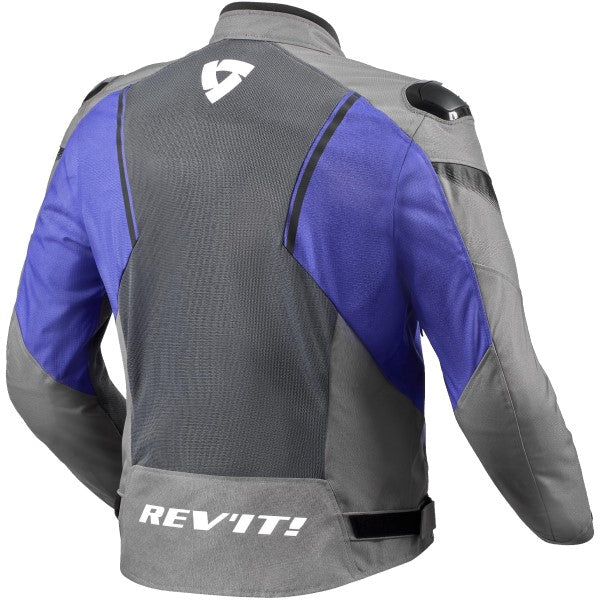 Manteau de Moto Control Air H2O Gris/Bleu côté arrière