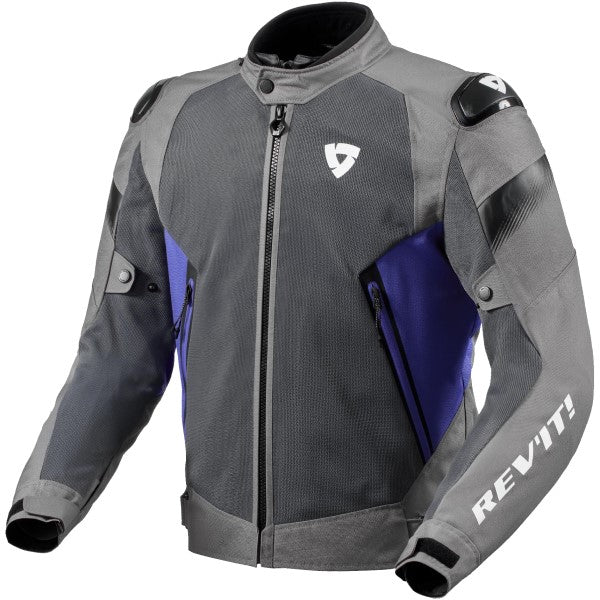 Manteau de Moto Control Air H2O Gris/Bleu côté avant