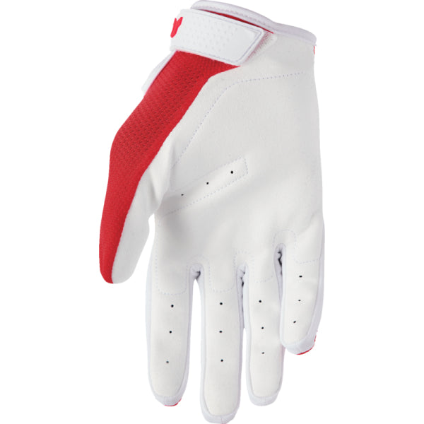 Gants de Motocross Ridemode Static Junior Thor Rouge/Blanc, paume