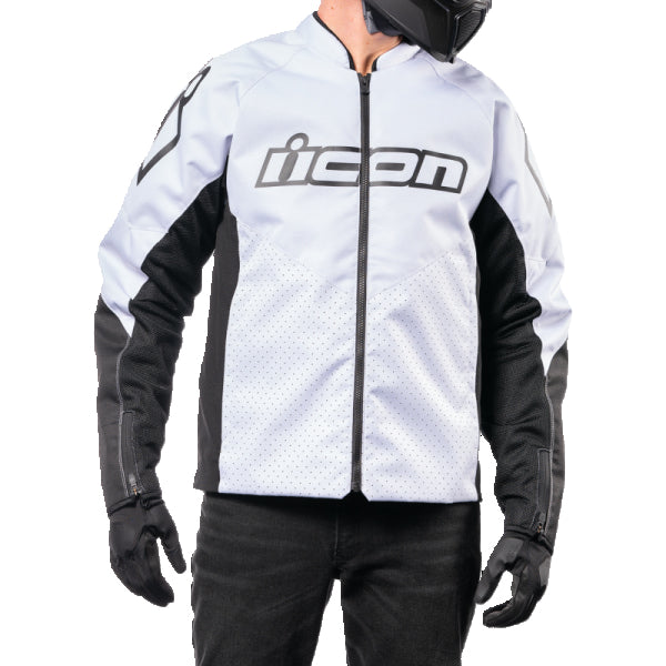 Manteau de Moto Hooligan Mc Blanc, en face