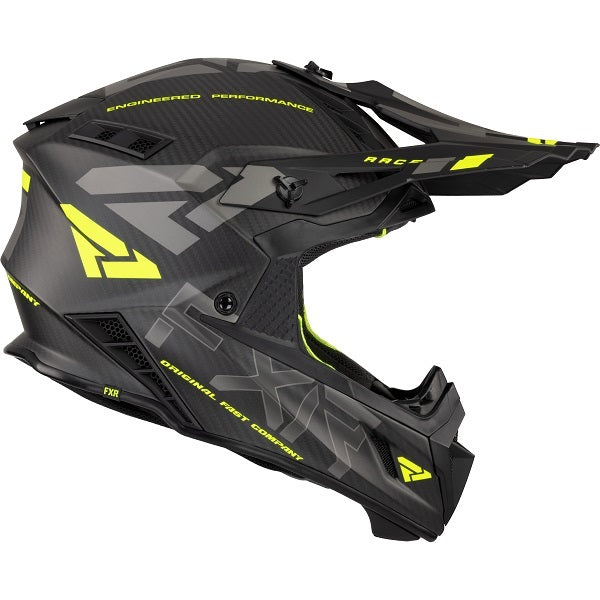 Casque de Snowcross Helium Carbon Avec Boucle à Libération Rapide Haute Visibilité Droite