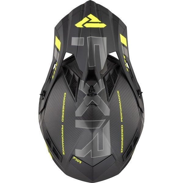 Casque de Snowcross Helium Carbon Avec Boucle à Libération Rapide Haute Visibilité Dessus