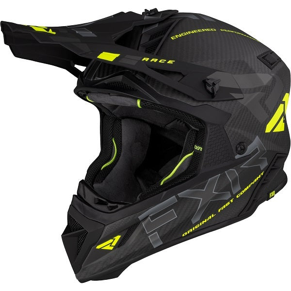 Casque de Snowcross Helium Carbon Avec Boucle à Libération Rapide Haute Visibilité