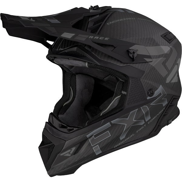 Casque de Snowcross Helium Carbone Noir incliné de droite