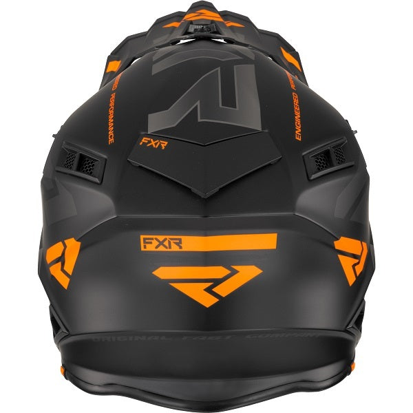 Casque de Snowcross Helium Race Avec Boucle à Libération Rapide Noir/Orange Derrière