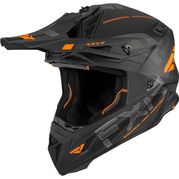 Casque de Snowcross Helium Race Avec Boucle à Libération Rapide Noir/Orange