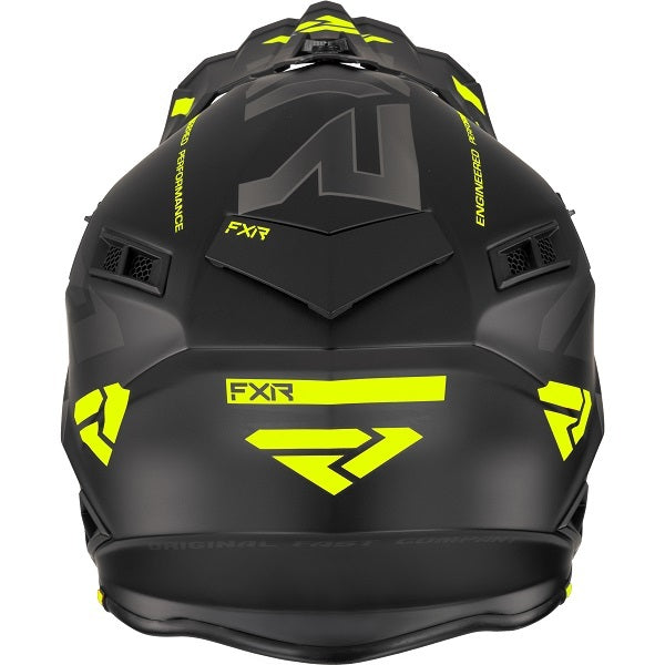 Casque de Snowcross Helium Race Avec Boucle à Libération Rapide Noir/Haute Visibilité Derrière