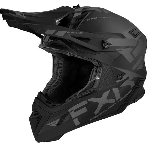 Casque de Snowcross Helium Prime Noir incliné de droite