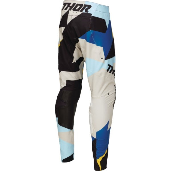 Pantalon de Motocross Sportmode Brave Bleu/Jaune incliné de dos à droite