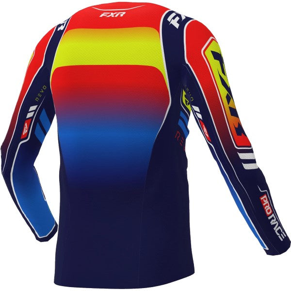 Chandail de Motocross Revo Alpha Bleu/Rouge de dos