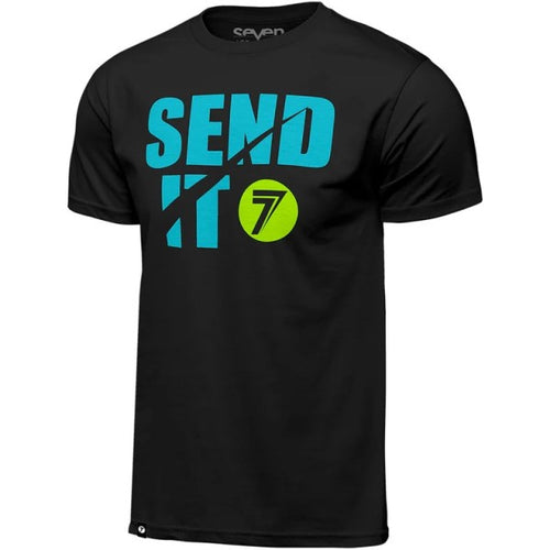 T-Shirt Sent It Noir/Bleu de face