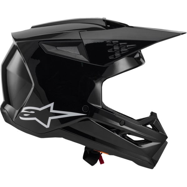 Casque de Motocross SM3 Solid Noir Lustré de gauche