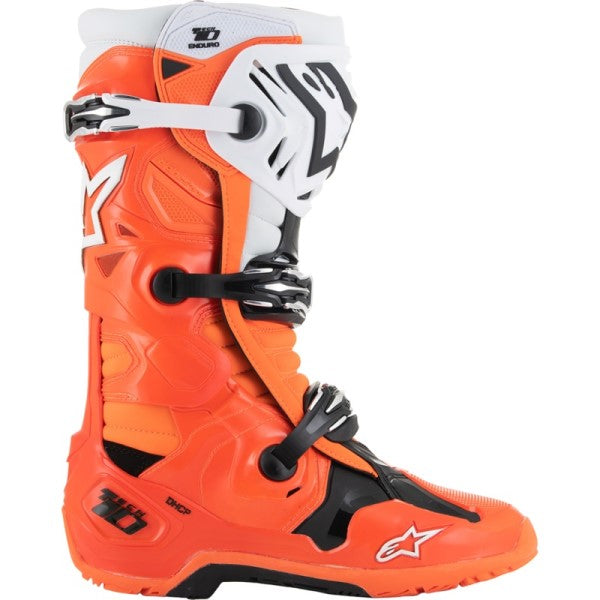 Bottes de Motocross Tech 10 Enduro Orange/Noir de gauche