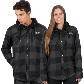 Manteau Flanelle Timber Isolé Noir Essayage Unisexe