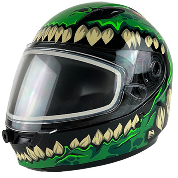 Casque Intégral de Motoneige GMax Beast Drax Junior vert, côté droit