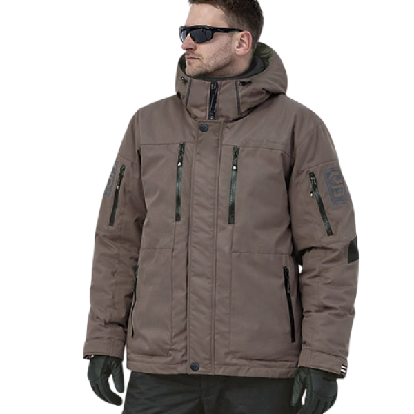 Manteau de Motoneige Adventurer/Choko, noir beige, de face