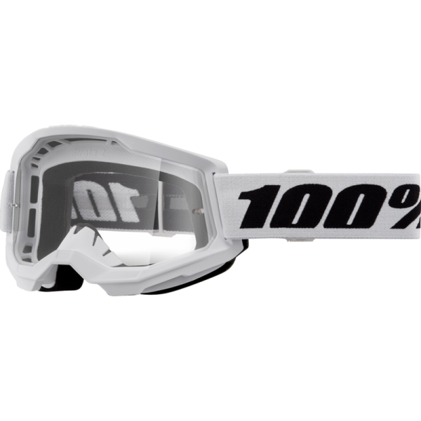 Lunettes de Motocross Strata 2 à Lentille Claire Junior 100% Blanc