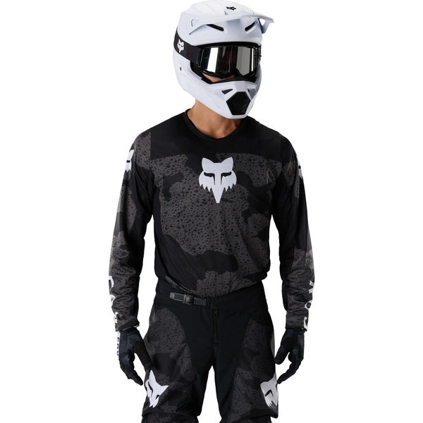 Chandail de Motocross 180 Bnkr/Fox, noir camo, de face