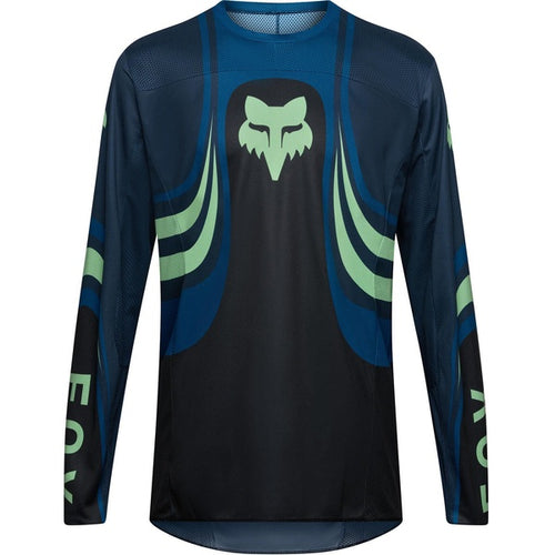 Chandail de Motocross 180 Draft/Fox/noir, bleu, de face
