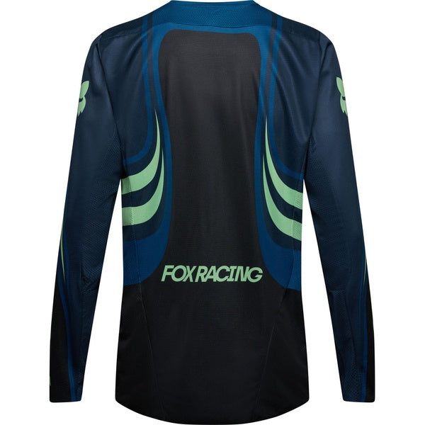 Chandail de Motocross 180 Draft/Fox/noir, bleu, de dos