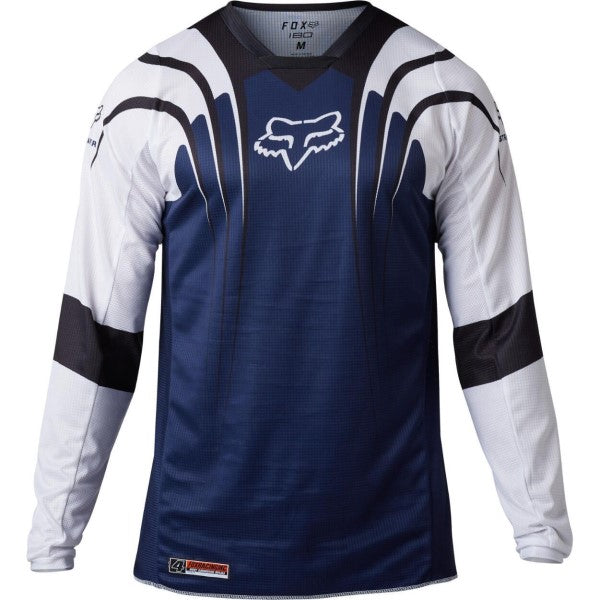 Chandail de Motocross 180 GOAT Strafer Bleu/Blanc de face