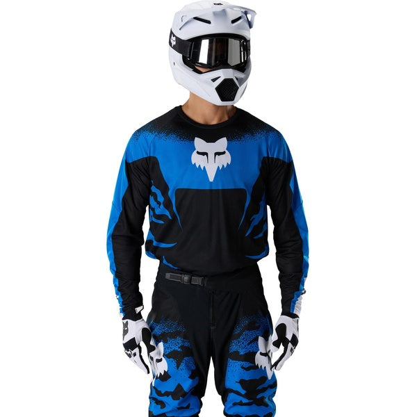 Chandail de Motocross 180 HD38/Fox, noir bleu, de face