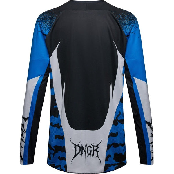 Chandail de Motocross 180 HD38/Fox, noir bleu, de dos