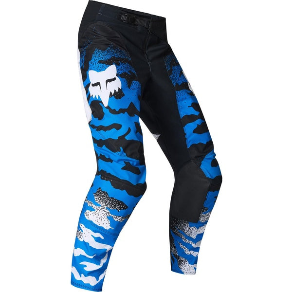 Pantalon de Motocross 180 HD38/Fox, noir bleu, de face