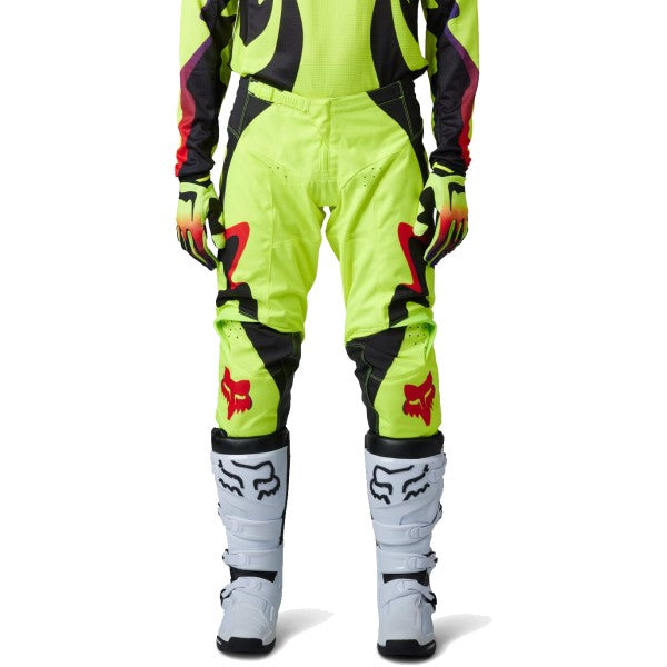 Pantalon de Motocross 180 Kozmik Haute-Visibilité/Noir essayage de face